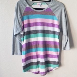 LuLaRoe Tops - LuLaRoe Randy, pastel stripes, L LuLaRoe Tops - LuLaRoe Randy, pastel stripes, L